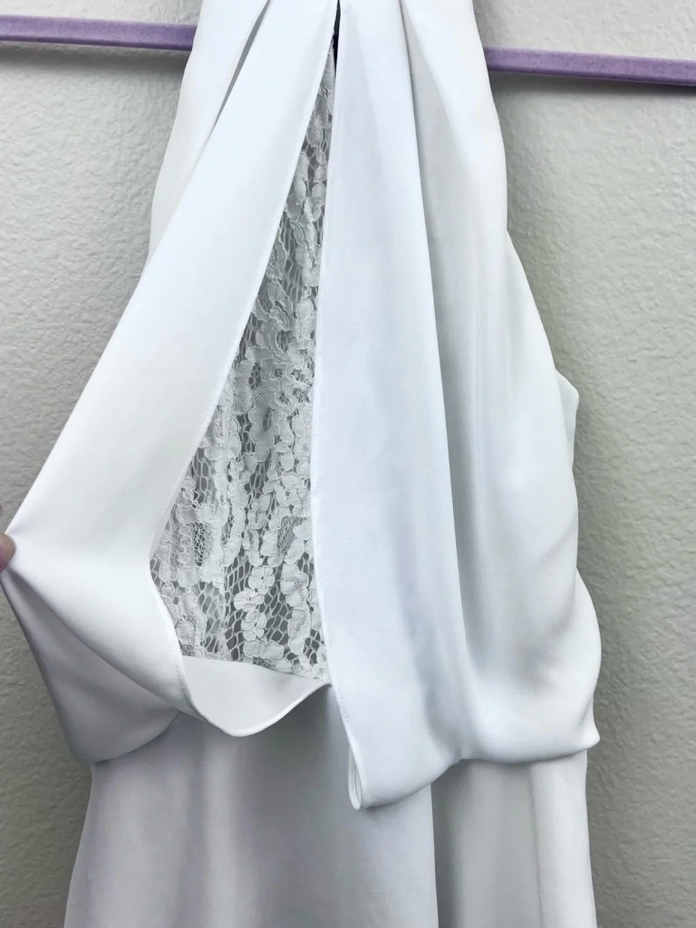 Womens Marciano By Guess White Halter Top, Size XS, Lace Inset Layered Fairy Y2K - Picture 4 of 4